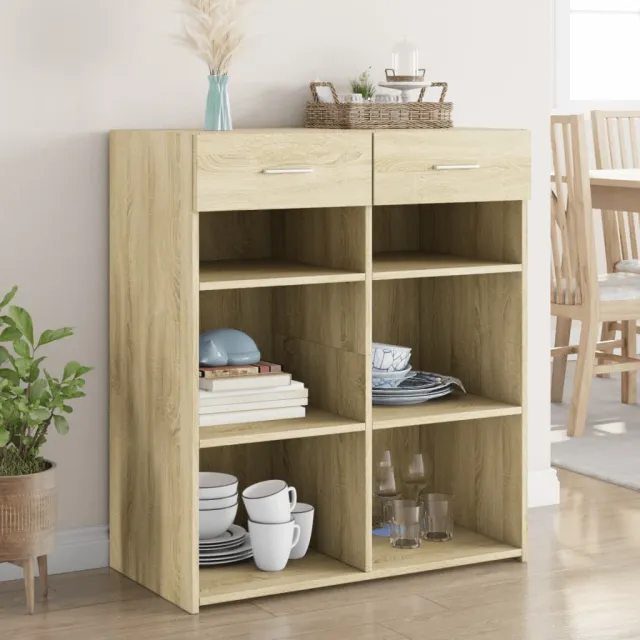 vidaXL Dressoir 80x42,5x93 cm bewerkt hout sonoma eikenkleurig, foto 2