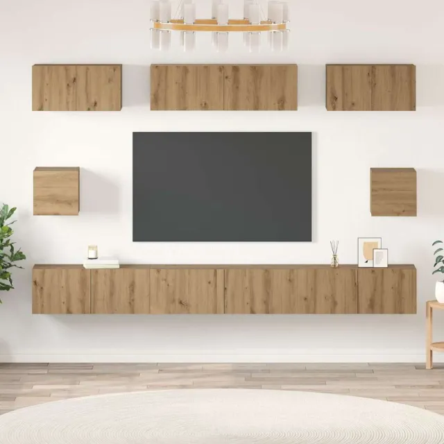 vidaXL Tv-meubelset 8 st Artisan Eiken Bewerkt hout, foto 2