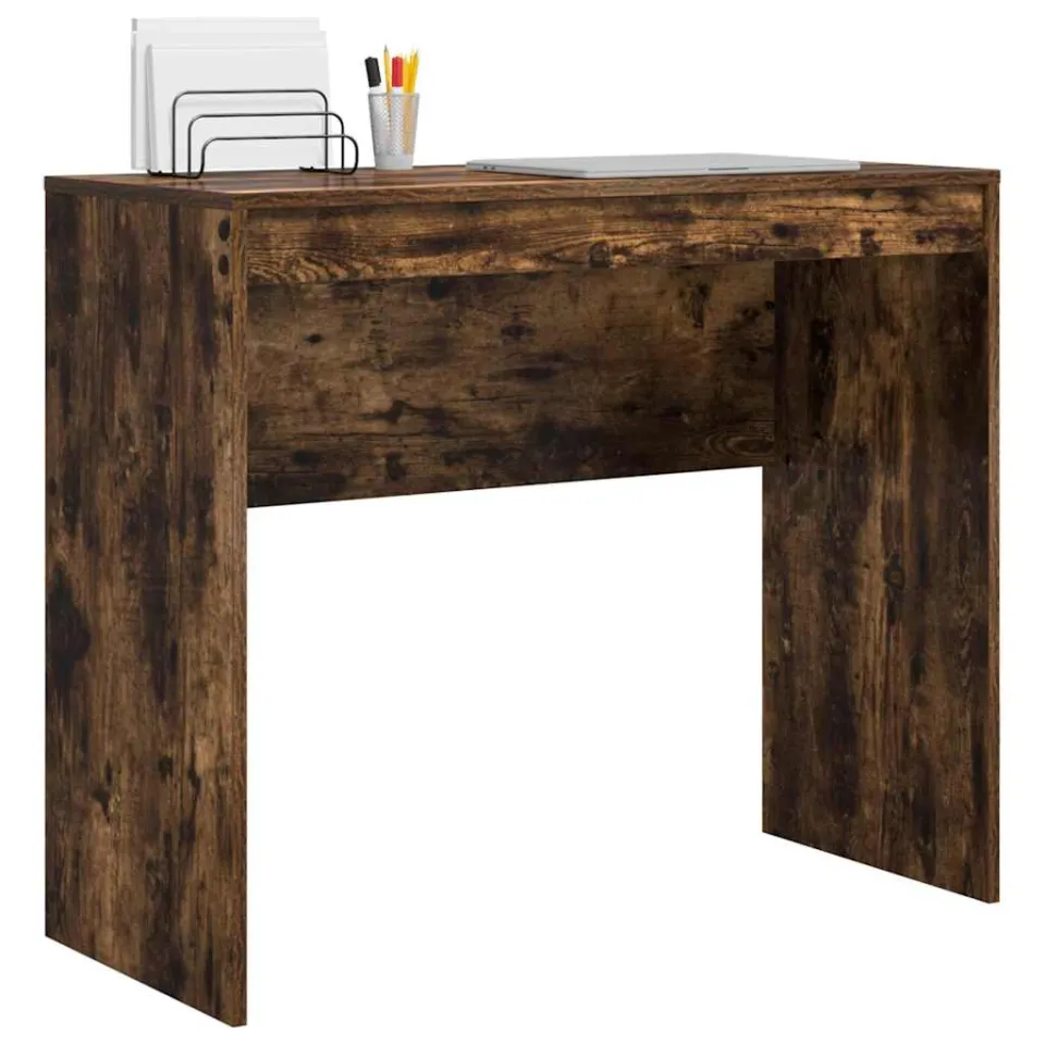 vidaXL Bureau Gerookt eiken 90 x 40 x 76 cm Bruin