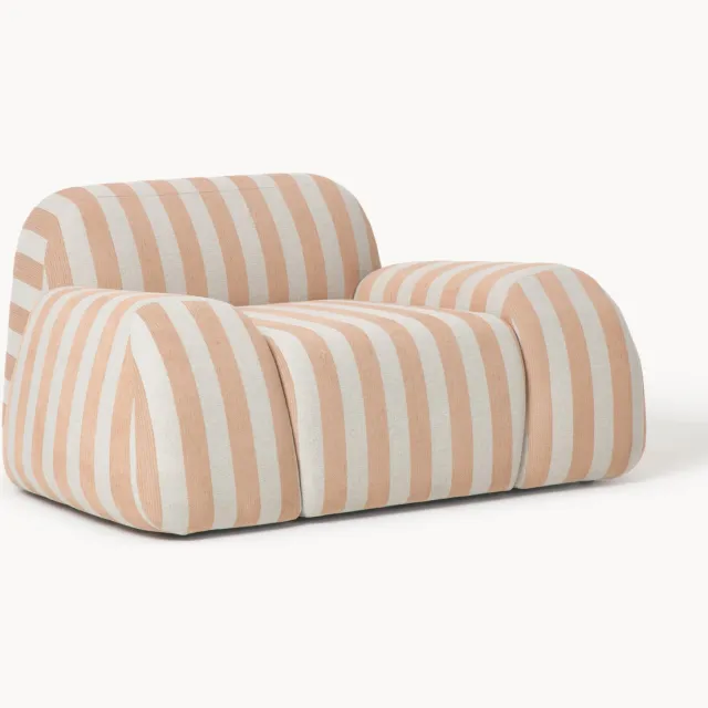 Westwing Collection Gestreepte loungefauteuil Wolke Oranje