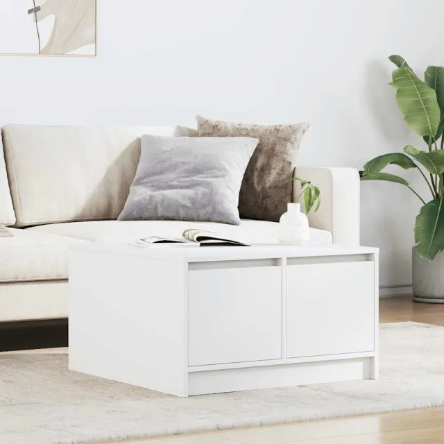 vidaXL Salontafel met lades 70,5x70x40 cm wit