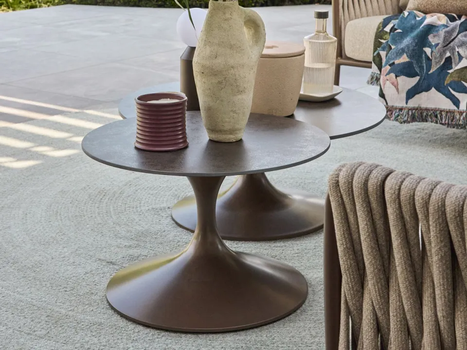 Suns Nova lounge tuintafel ø80cm (h:34,5cm) taupe, foto 3