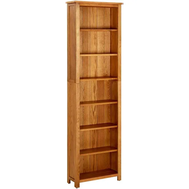 vidaXL Boekenkast met 7 schappen 60x22x200 cm massief eikenhout Bruin