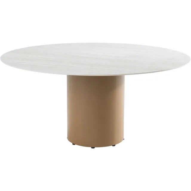 4 Seasons Outdoor Colorado dining tuintafel 160xH75 cm rond keramiek 4 Seasons Outdoor Zand / Latte / Linen, Amber