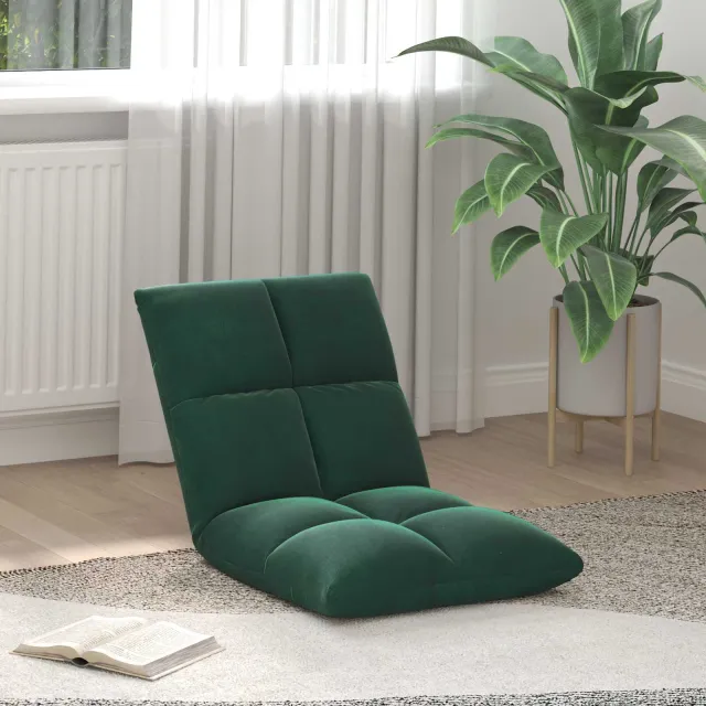 vidaXL Verstelbare vlo stoelen Donkergroen Fluweel groen, foto 2