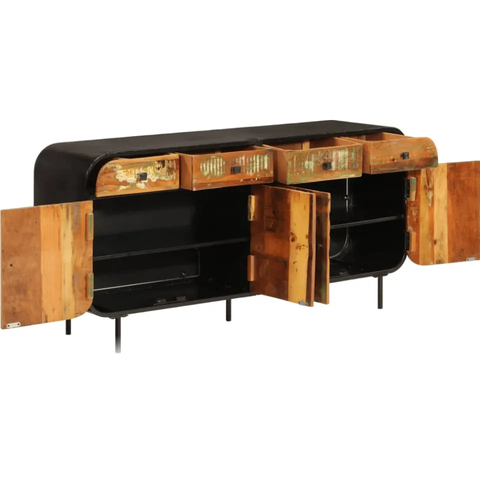 vidaXL Dressoir 140x35x70 cm massief gerecycled hout en metaal bruin, foto 2