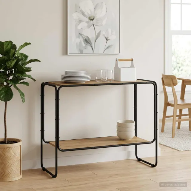 vidaXL Dressoir Artisanaal eiken 93.5 x 38 x 75 cm Bewerkt hout Bruin