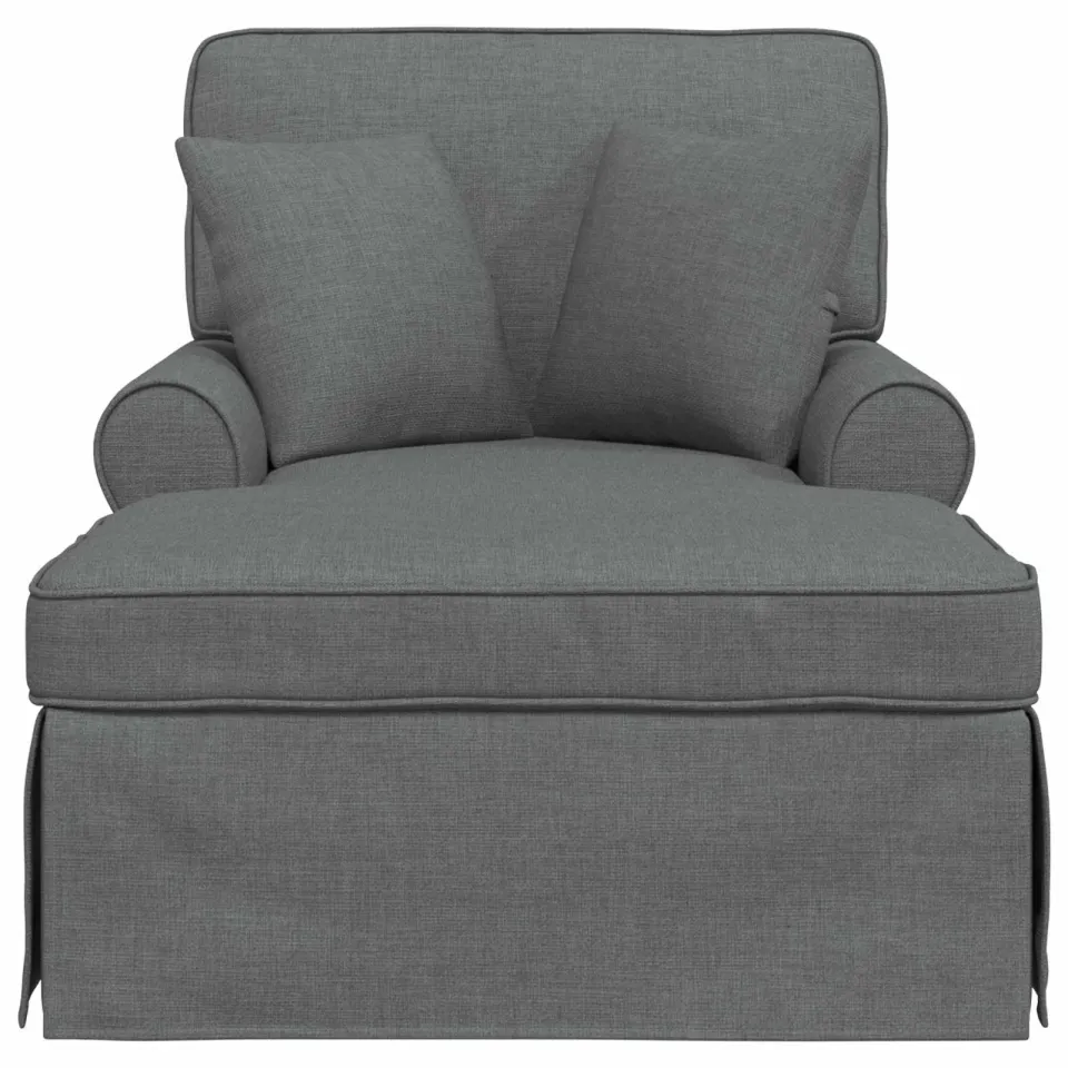 vidaXL Chaise Lounge met Rok 3 st Donkergrijs Stof 91 x 157 x 91 cm
