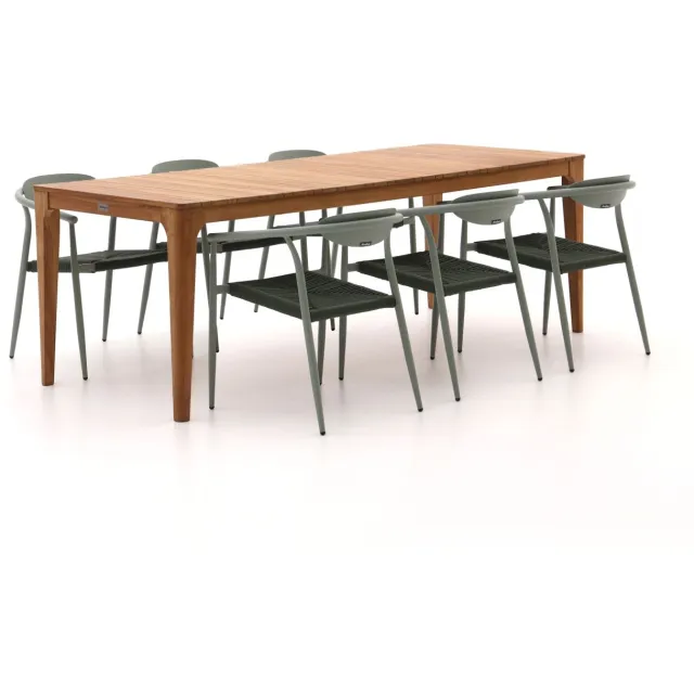 Manifesto Furniture Manifesto Cavone/Bruca 220cm dining tuinset 7-delig stapelbaar Bruin