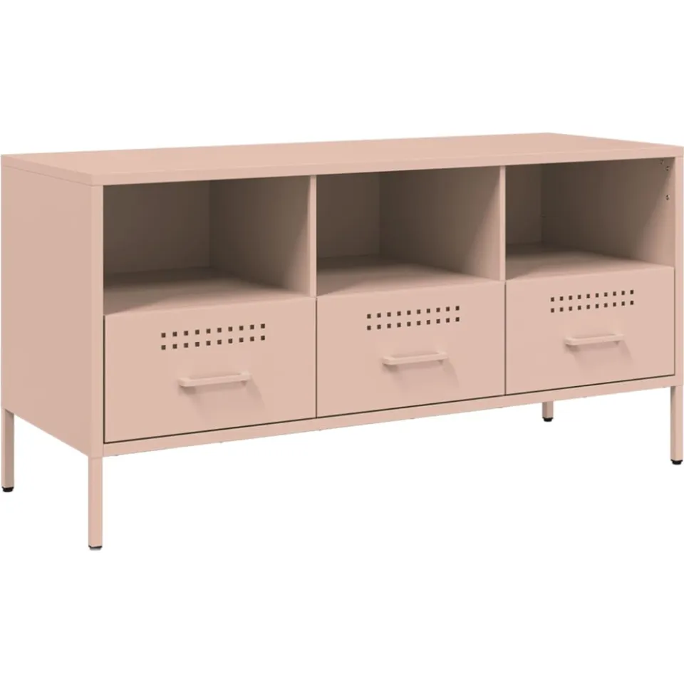 vidaXL Tv-meubel 100,5x39x50,5 cm staal roze