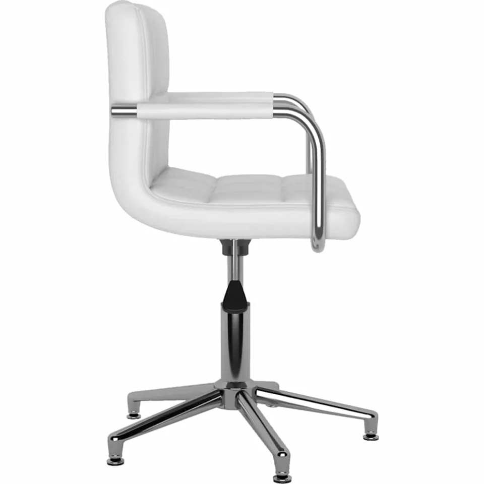 vidaXL Eetkamerstoelen draaibaar 6 st kunstleer wit, foto 4