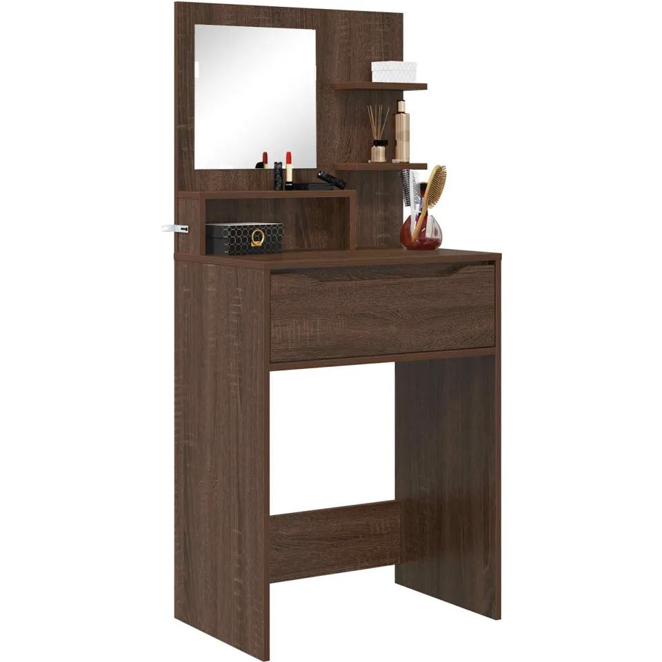 vidaXL Slaapkamer Kaptafels Bruin Eiken 80 x 39,6 x 135 cm