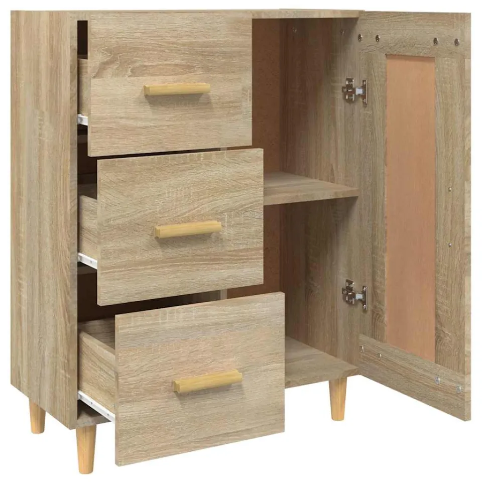 vidaXL Dressoir 69,5x34x90 cm bewerkt hout sonoma eikenkleurig, foto 4