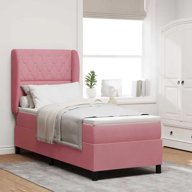 vidaXL Boxspringbed met matras met hoofdeinde Roze 200 x 80 cm Fluweel