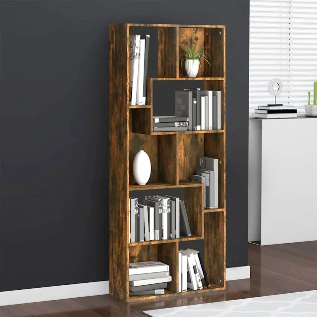 vidaXL Boekenkast 67x24x161 cm bewerkt hout gerookt eikenkleurig, foto 2