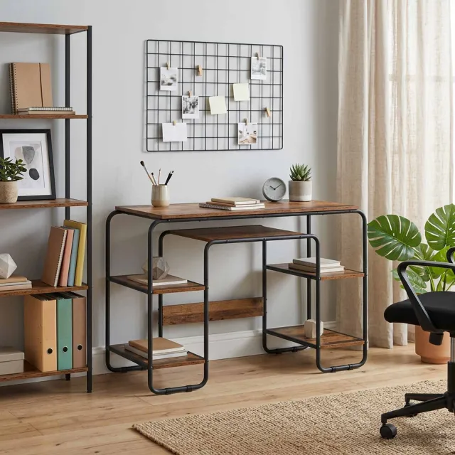 vidaXL Bureau met opbergruimte Oud hout 113.5 x 52 x 75.5 cm Bruin