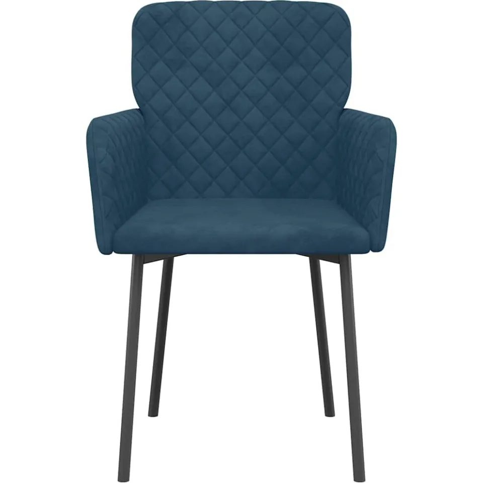 vidaXL Eetkamerstoelen 2 st fluweel blauw, foto 4