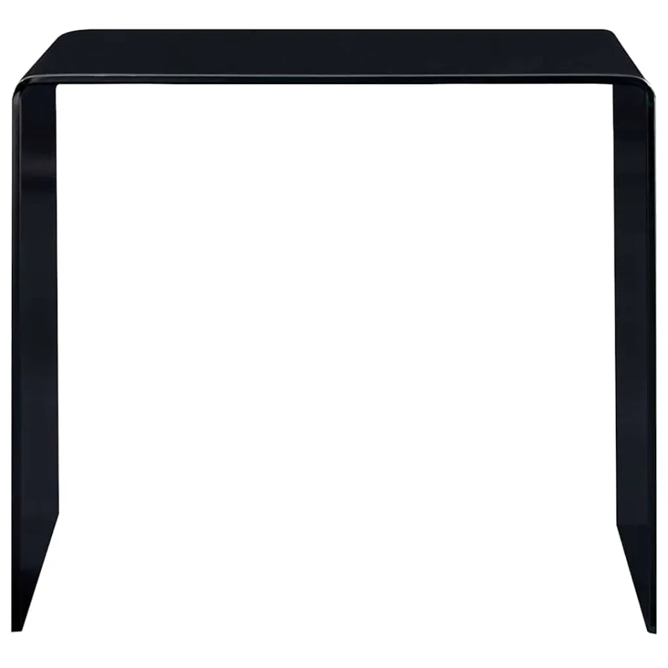 vidaXL Salontafel 50x50x45 cm gehard glas zwart, foto 3