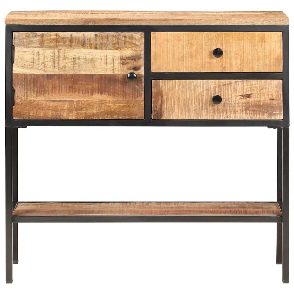 vidaXL Dressoir 85x30x80 cm ruw mangohout bruin, foto 3
