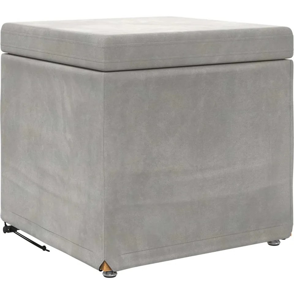 vidaXL Kruk Lichtgrijs 41 x 41 x 40 cm Velvet en Gefabriceerd Hout, foto 4