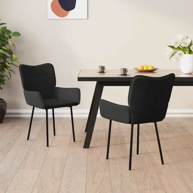 vidaXL Eetkamerstoelen 2 st fluweel donkergroen groen, foto 2