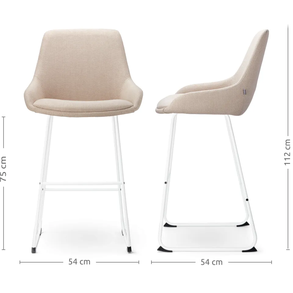 Nolon Nino-Isa barkruk beige - wit onderstel - 75 cm, foto 3