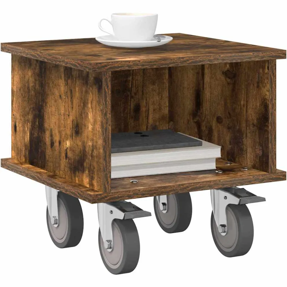 vidaXL TV-standaard 37 x 35 x 35 cm Gerookt eiken Bewerkt hout Bruin