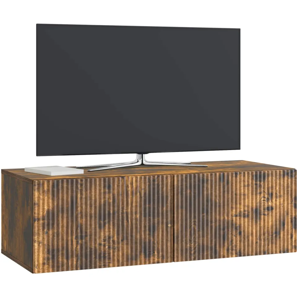vidaXL Wandbeugel TV-kast 98 x 41 x 30 cm Gerookt eiken Bewerkt hout Bruin