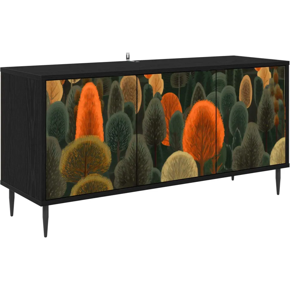 vidaXL Tv-meubel ZAANDAM 102 x 33 x 51 cm Zwart eiken Bewerkt hout, foto 3