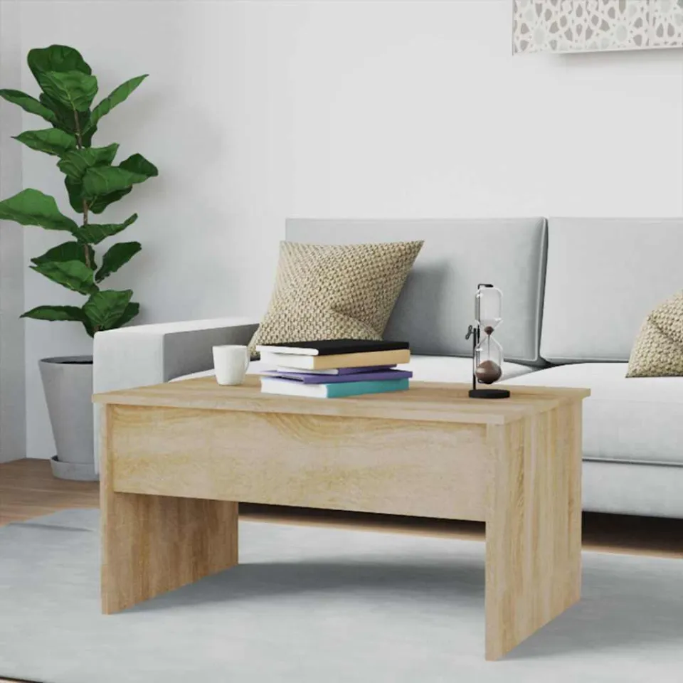 vidaXL Salontafel 80x50,5x41,5 cm bewerkt hout sonoma eikenkleurig, foto 2