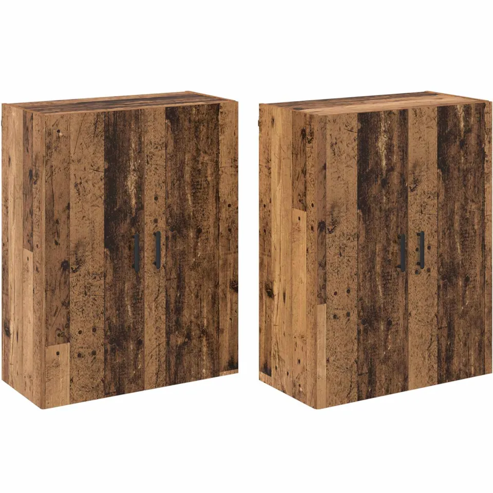 vidaXL Wandkast 2 st Oudhout 69,5 x 34 x 90 cm Bewerkt hout bruin, foto 3