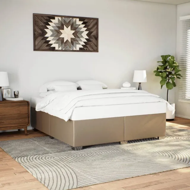 vidaXL Bedframe kunstleer cappuccinokleurig 200x200 cm Bruin