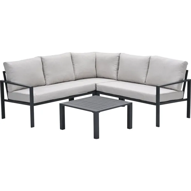 Garden Impressions Springs lounge hoekset carbon black - desert sand zwart