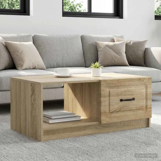 vidaXL Salontafel Sonoma Eiken 90 x 50 x 37 cm Bewerkt hout Bruin
