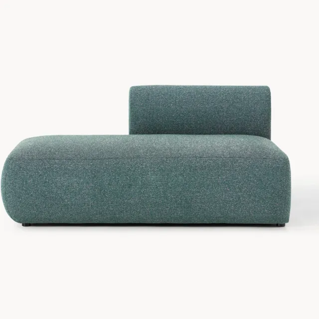 Westwing Collection Modulaire bouclé ottomane bank Sofia turquoise
