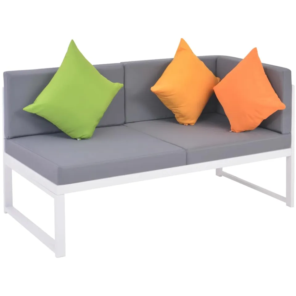 vidaXL 4-delige Loungeset met kussens aluminium en HKC meerkleurig, foto 4