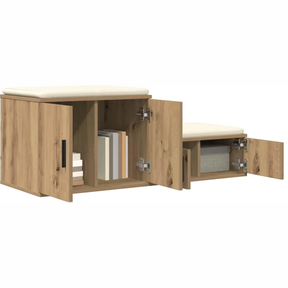 vidaXL Opbergkast 2 st Artisan Eiken 103 x 41 x 40 cm Bewerkt hout Bruin
