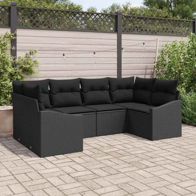 vidaXL 6 st Zwart