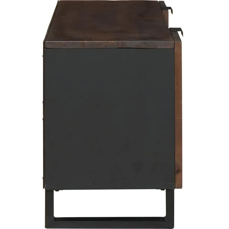 vidaXL TV Eenheden 105 x 33 x 46 cm Walnotenhout Bewerkt hout bruin, foto 4