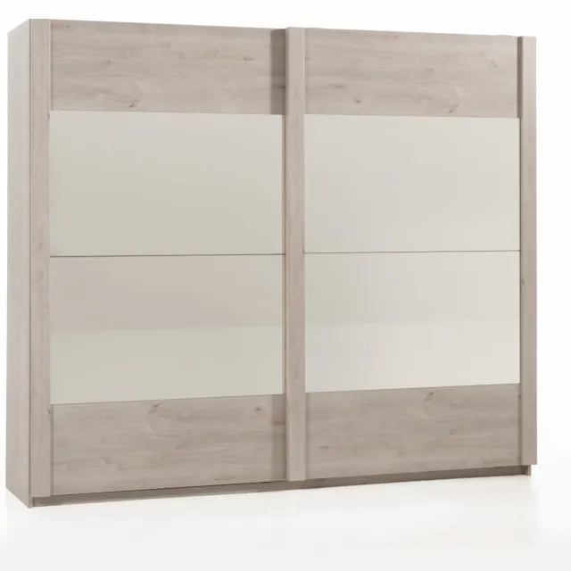 2-deurs schuifdeurkast Benja-25 beige