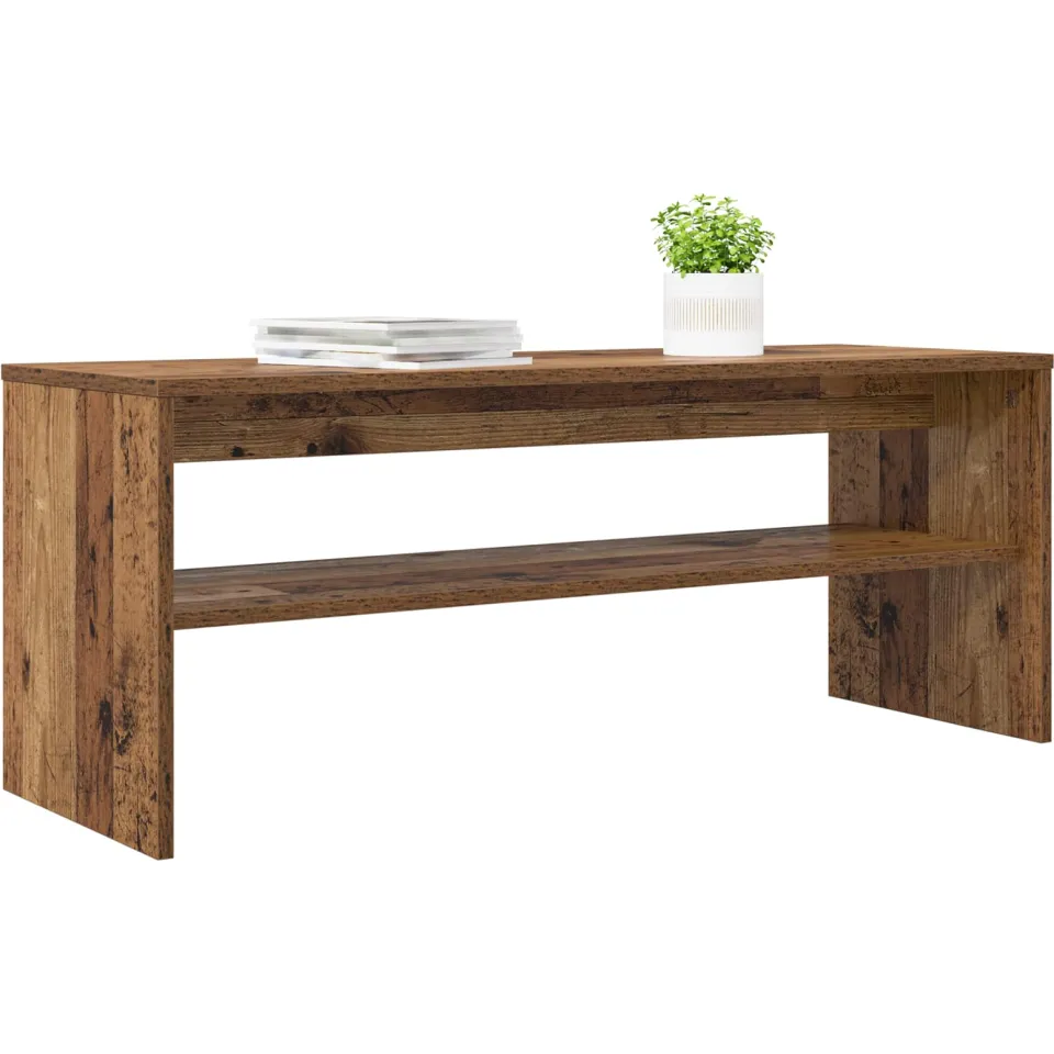 vidaXL TV-kast 100 x 35 x 40 cm Oudhout Bewerkt hout Bruin