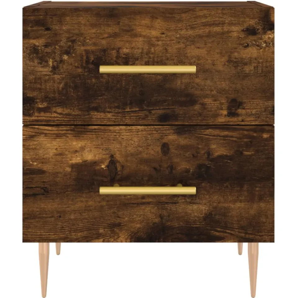 vidaXL Nachtkastje 40x35x47,5 cm bewerkt hout gerookt eikenkleurig, foto 4