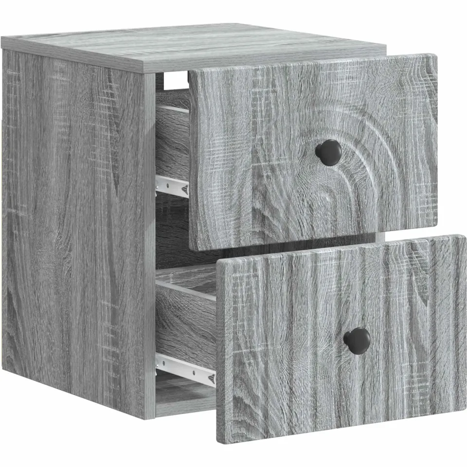 vidaXL Wandbeugel Bedkast Grijs sonoma 33 x 34,5 x 40 cm Bewerkt hout, foto 3
