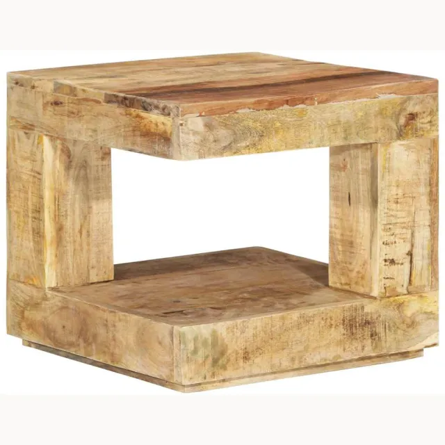 vidaXL Salontafel 45x45x40 cm massief mangohout bruin, foto 2