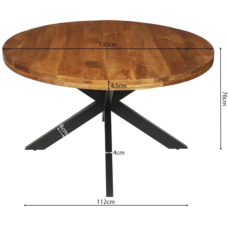 eetkamertafel Hendrik rond magnolia bruin, foto 3