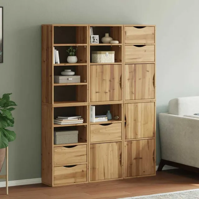 vidaXL Bijzetkasten 6 st "ODDA" 40x24x79 cm massief grenenhout Bruin