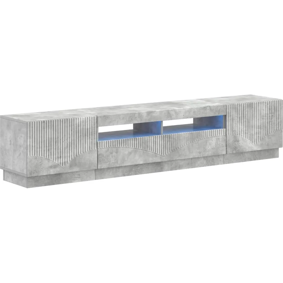 vidaXL LED tv-meubel HOORN 3 st Betongrijs Bewerkt hout