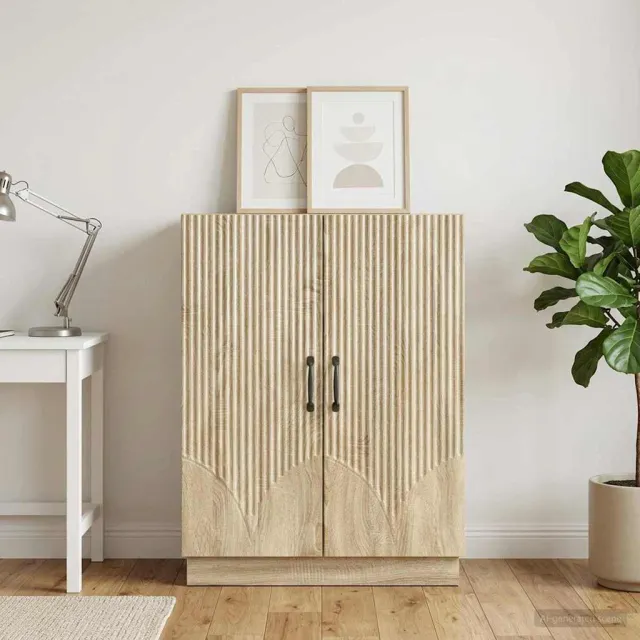 vidaXL Dressoir Sonoma Eiken 66 x 34,5 x 87 cm Bewerkt hout Bruin