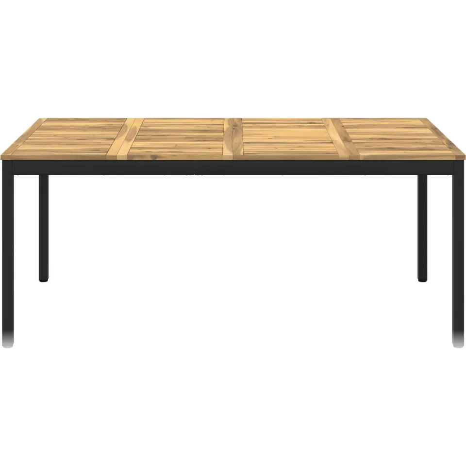 vidaXL Tuindiner tafel NAARDEN Whitewash en zwart 147 x 88,5 x 75 cm Bruin