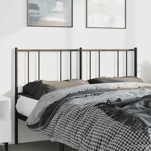 vidaXL Vervangend hoofdbord 150 cm metaal zwart